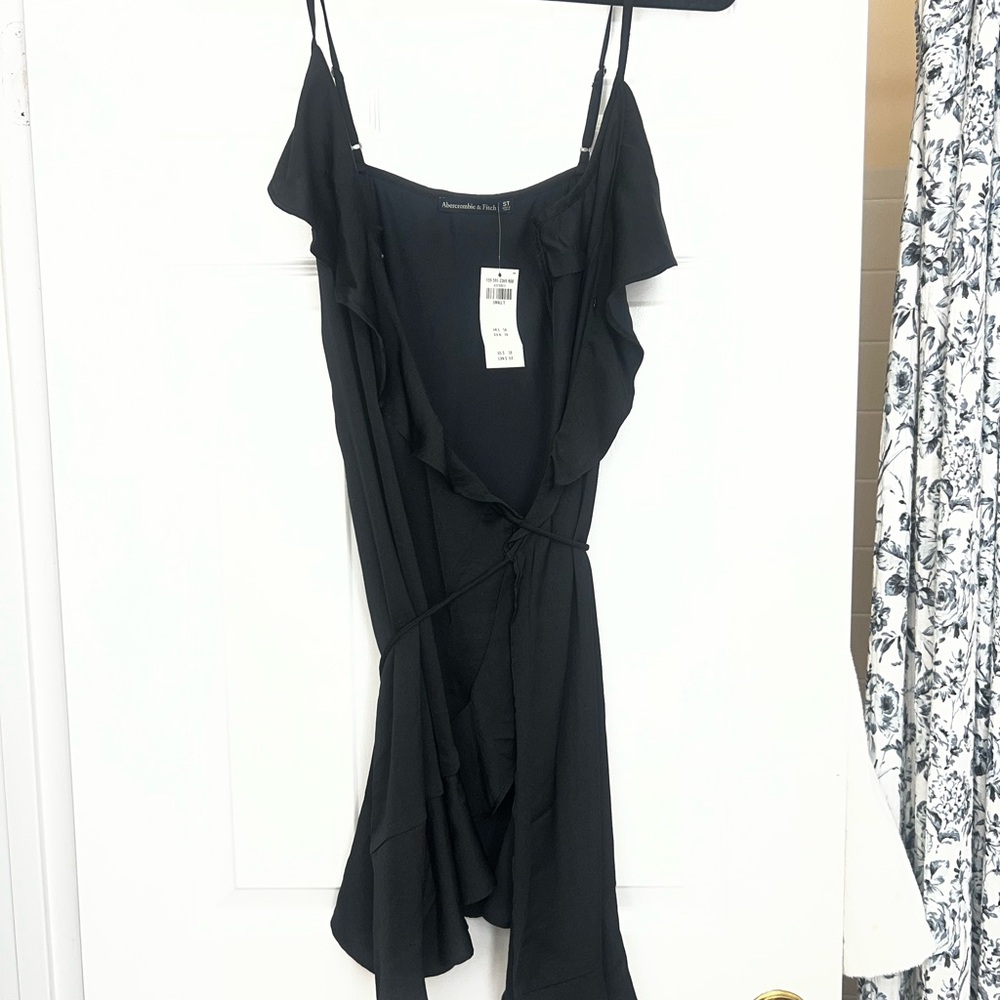 NWT Abercrombie Women's Black Mini Wrap Dress